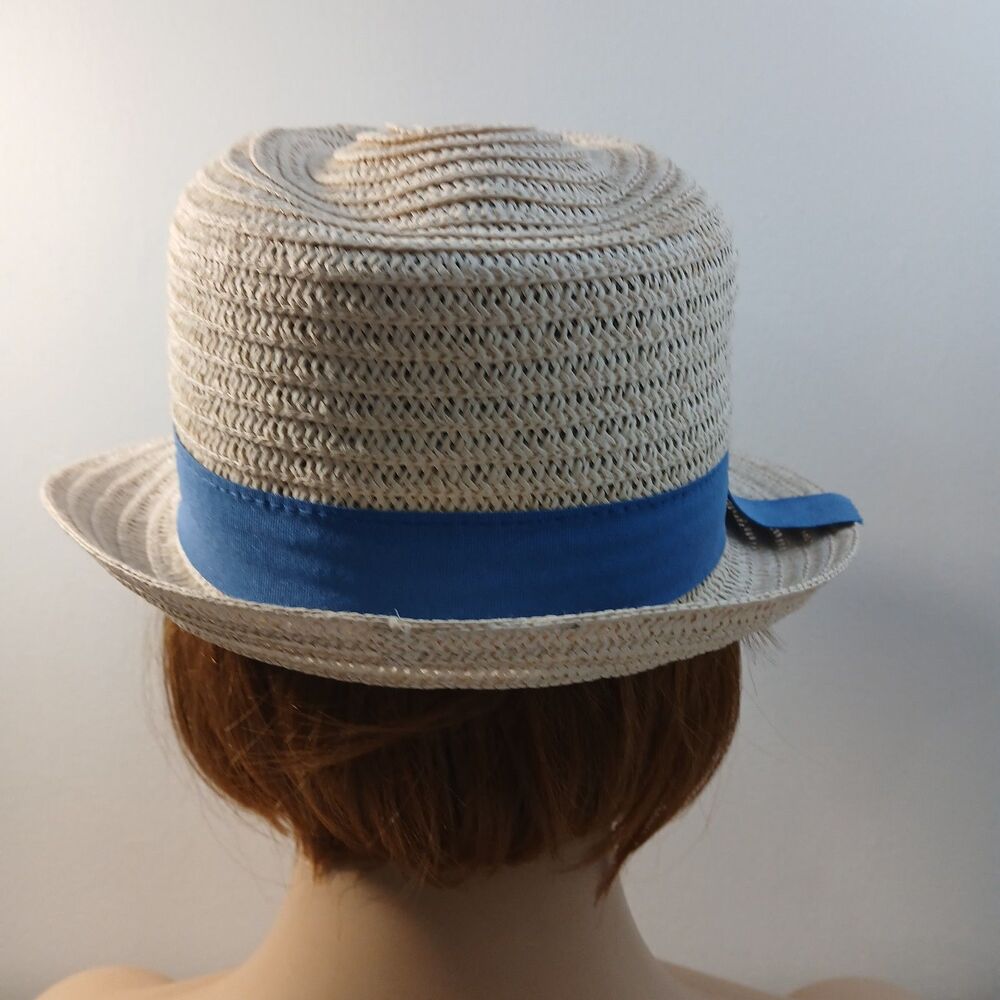 Scala Pronto Blue Bow Women’s Fedora Hat Straw Beach One Size - Picture 3 of 5